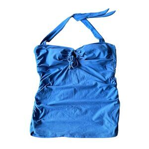 Tommy Hilfiger Halter Tie Tankini Swim Top -Cobalt Blue- 14 TH4541